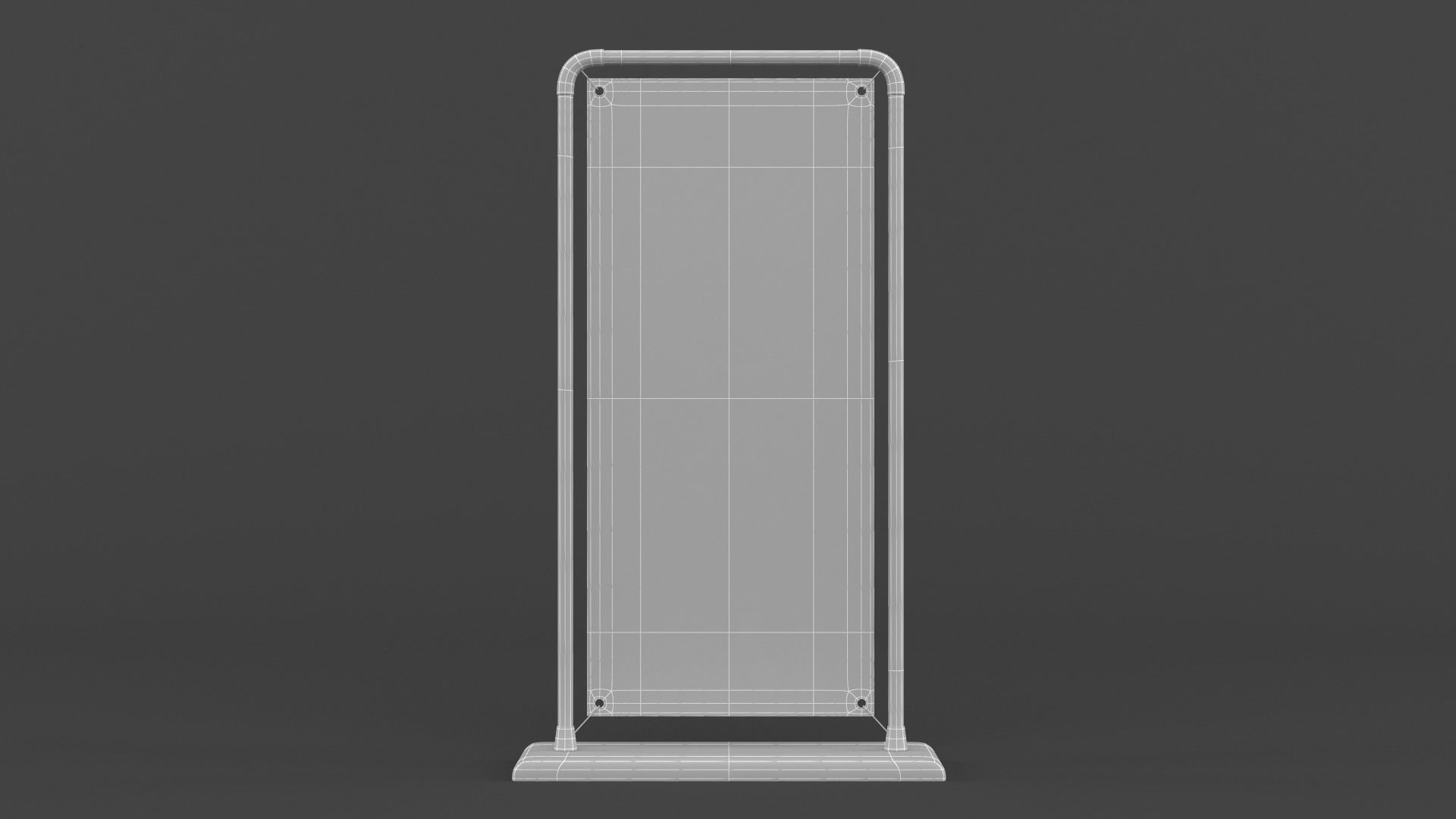 Billboard sign stand 3D model_9