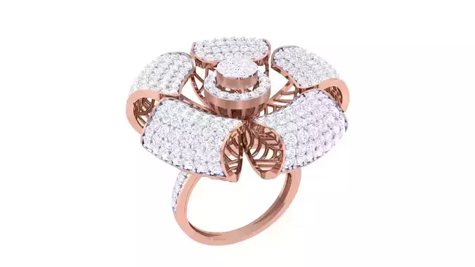 Women Cocktail Ring 3dm STL OBJ FBX Renders Details