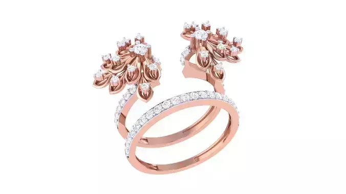 Women Flower Ring 3dm STL OBJ FBX Renders Details