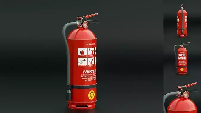 Fire extinguisher portable handheld Low-poly 3D model
