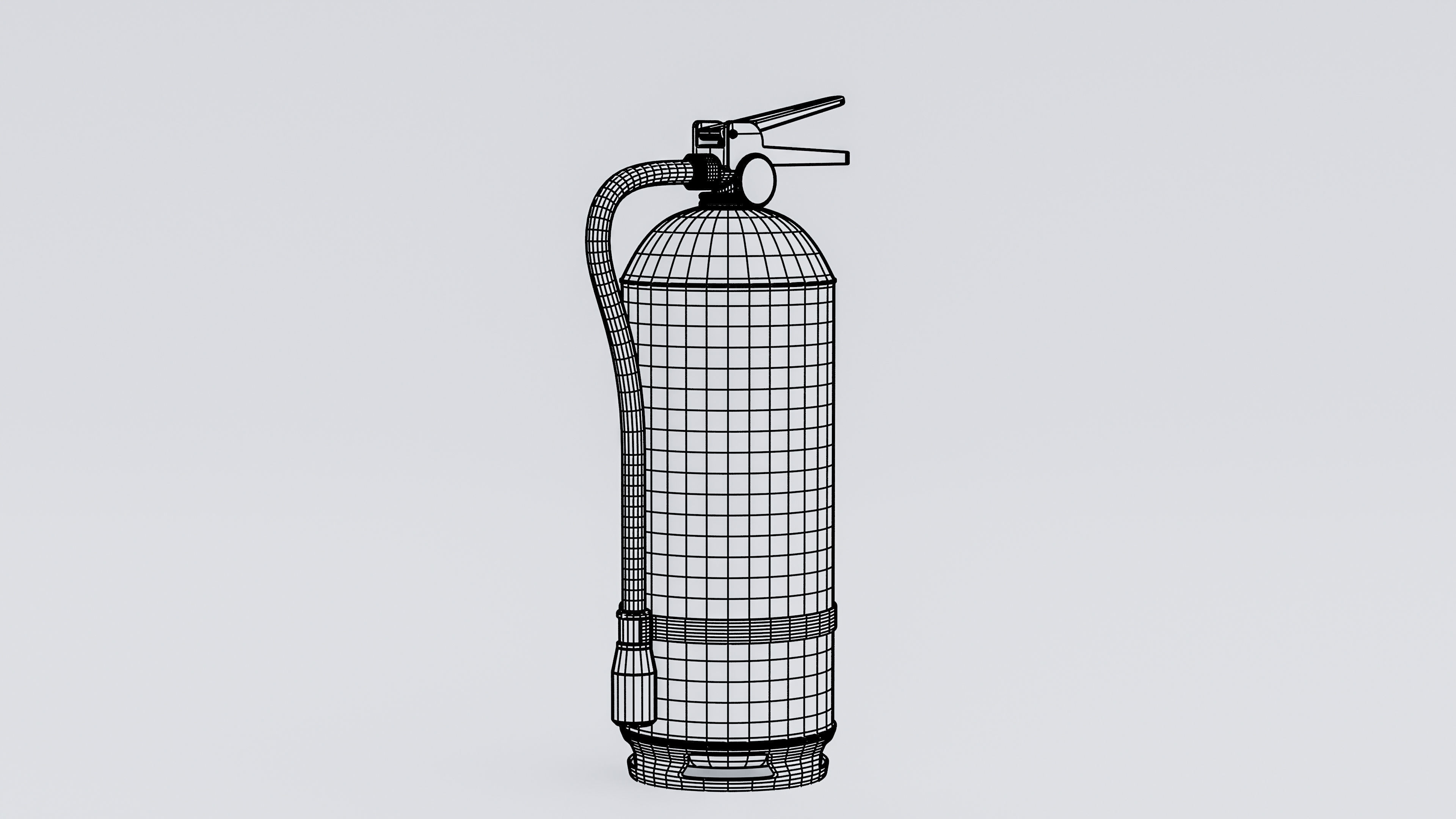 Fire extinguisher portable handheld Low-poly 3D model_8