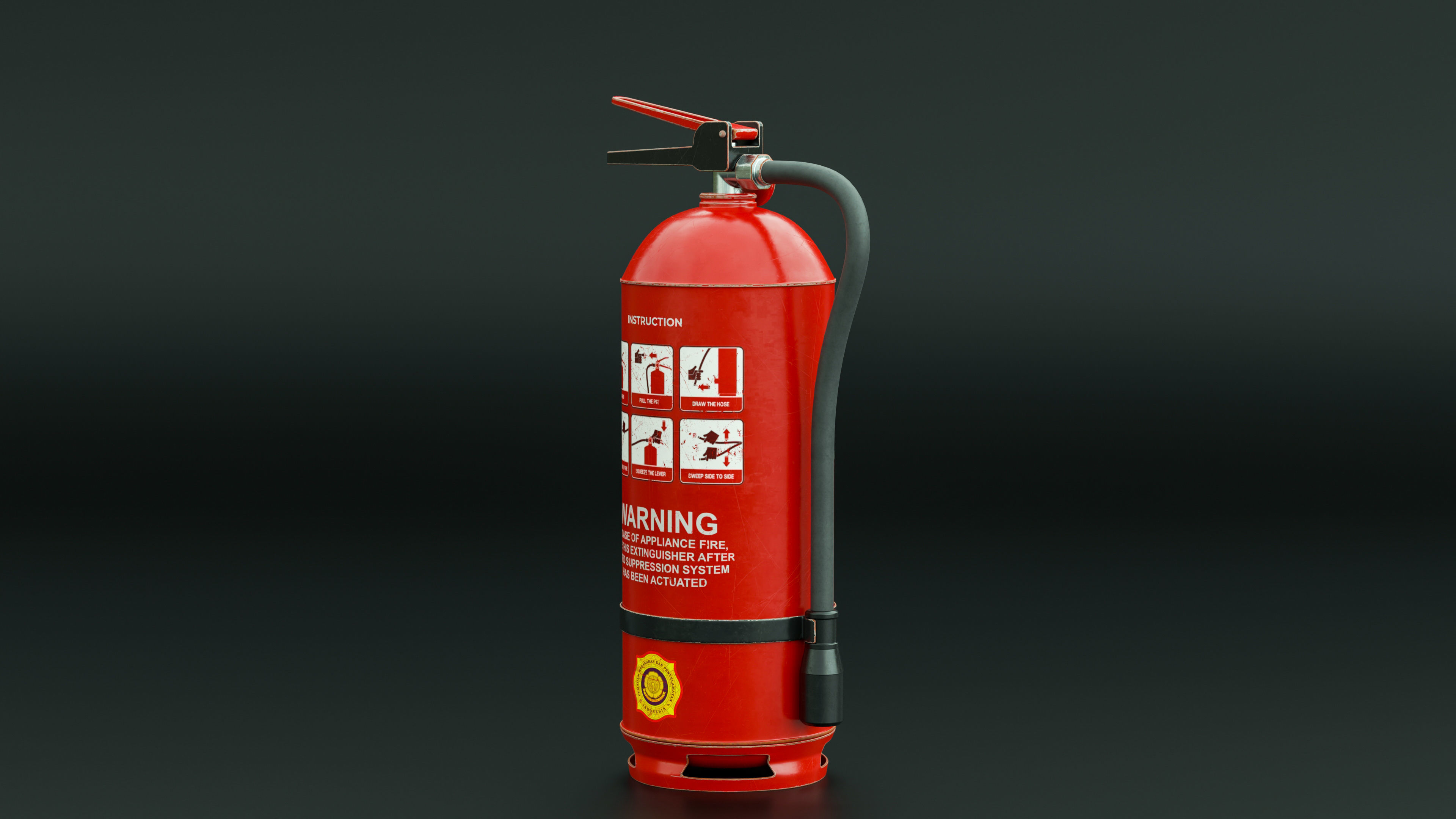 Fire extinguisher portable handheld Low-poly 3D model_1