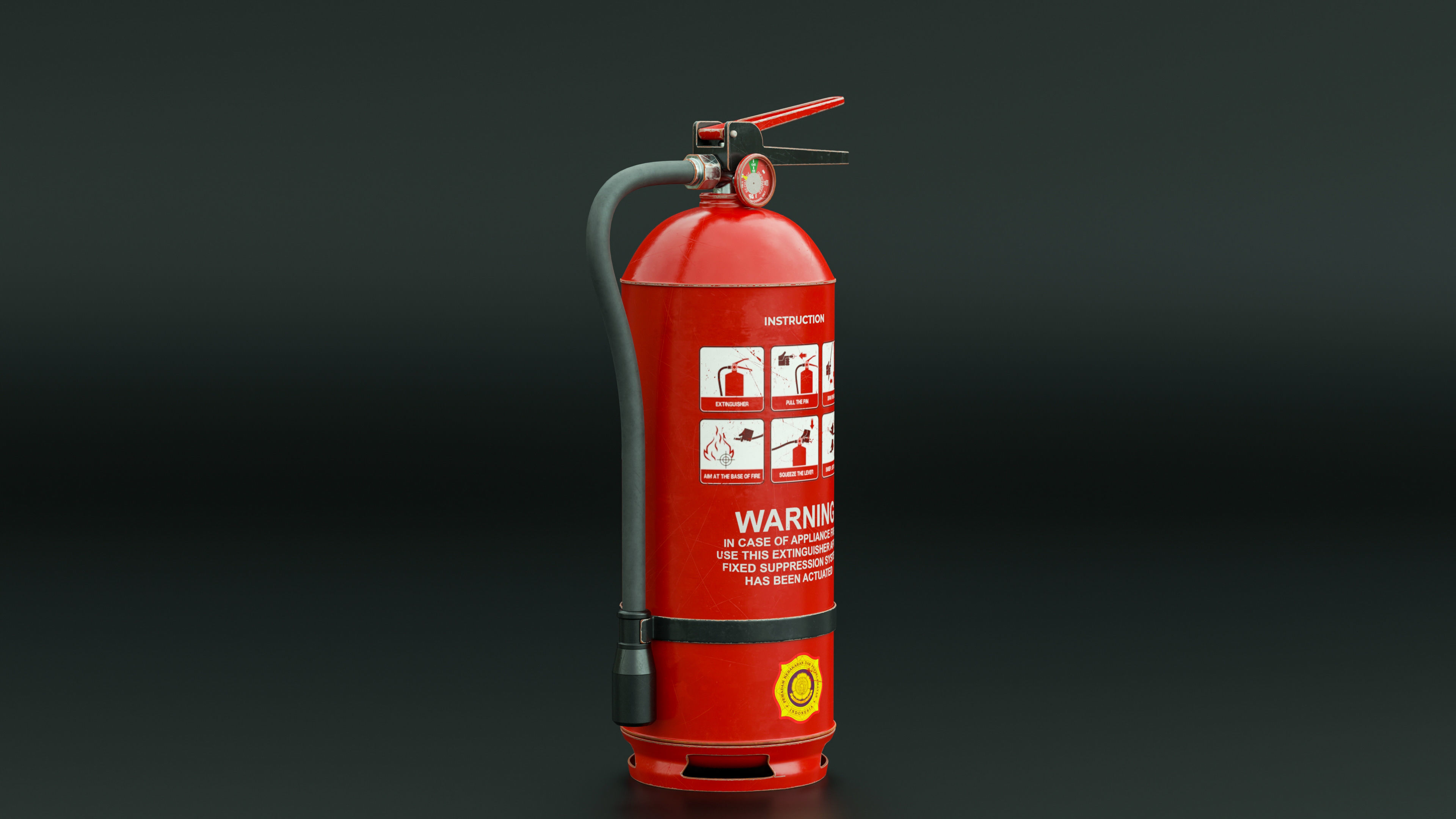 Fire extinguisher portable handheld Low-poly 3D model_3