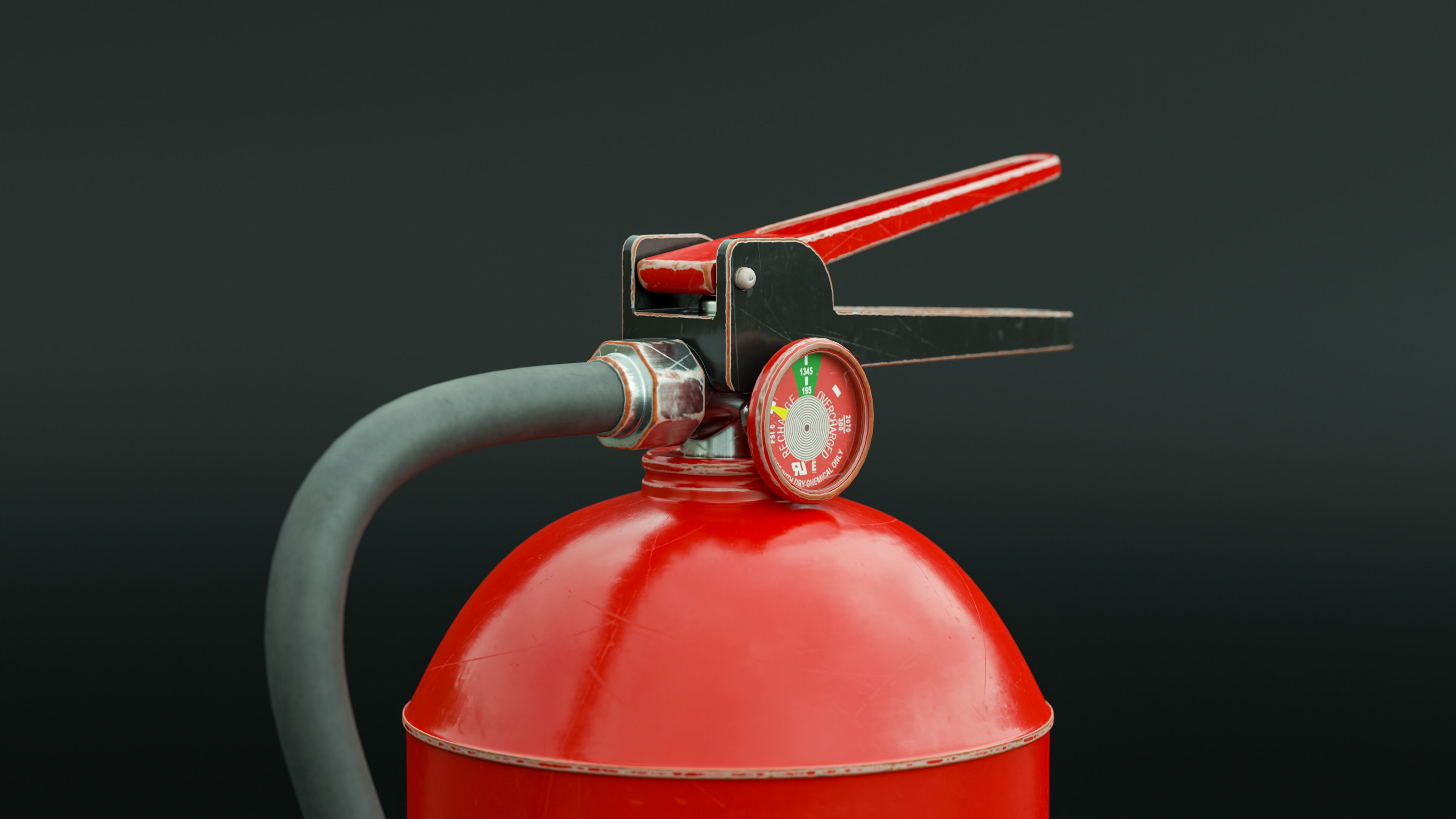Fire extinguisher portable handheld Low-poly 3D model_6