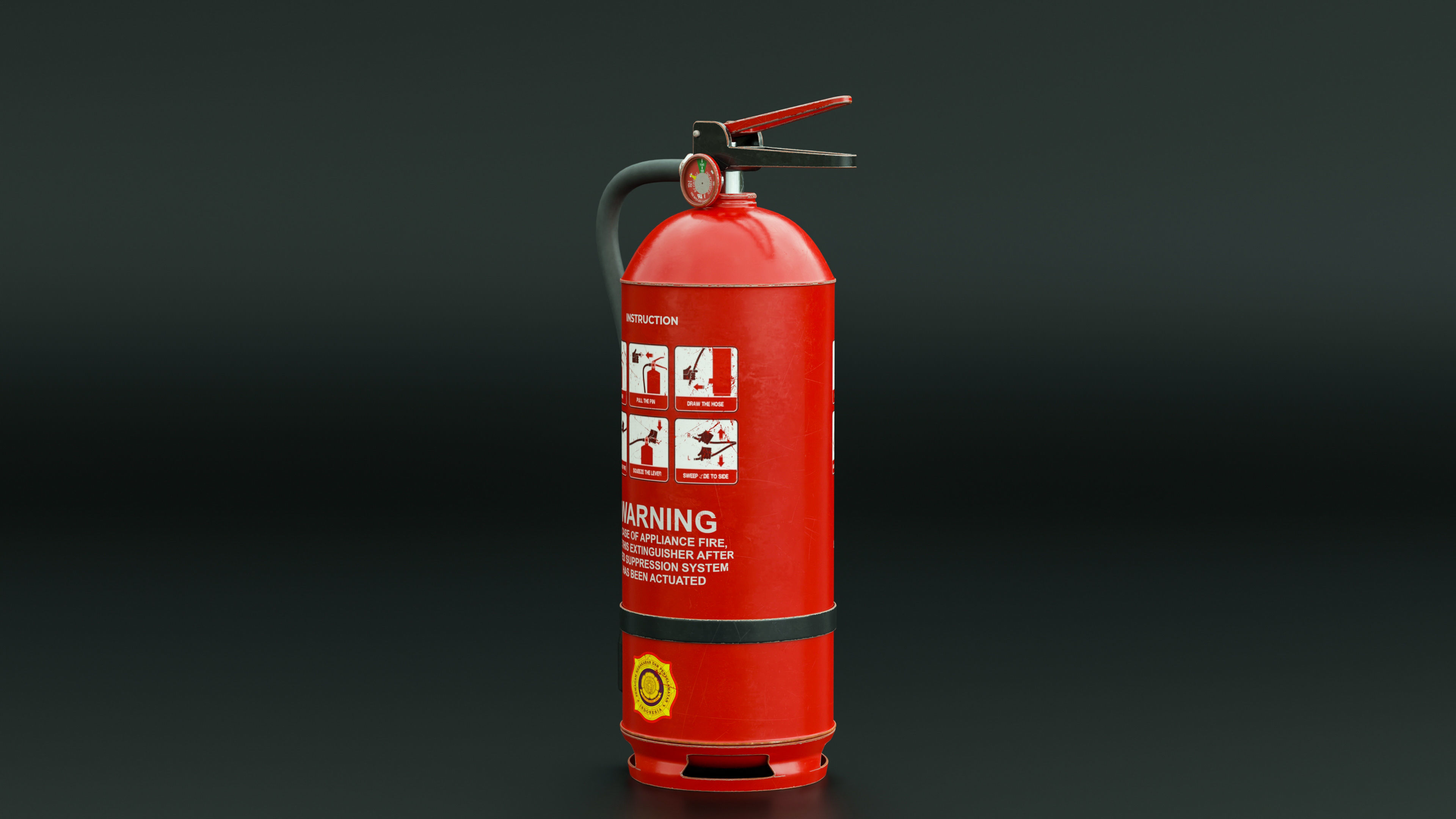 Fire extinguisher portable handheld Low-poly 3D model_5