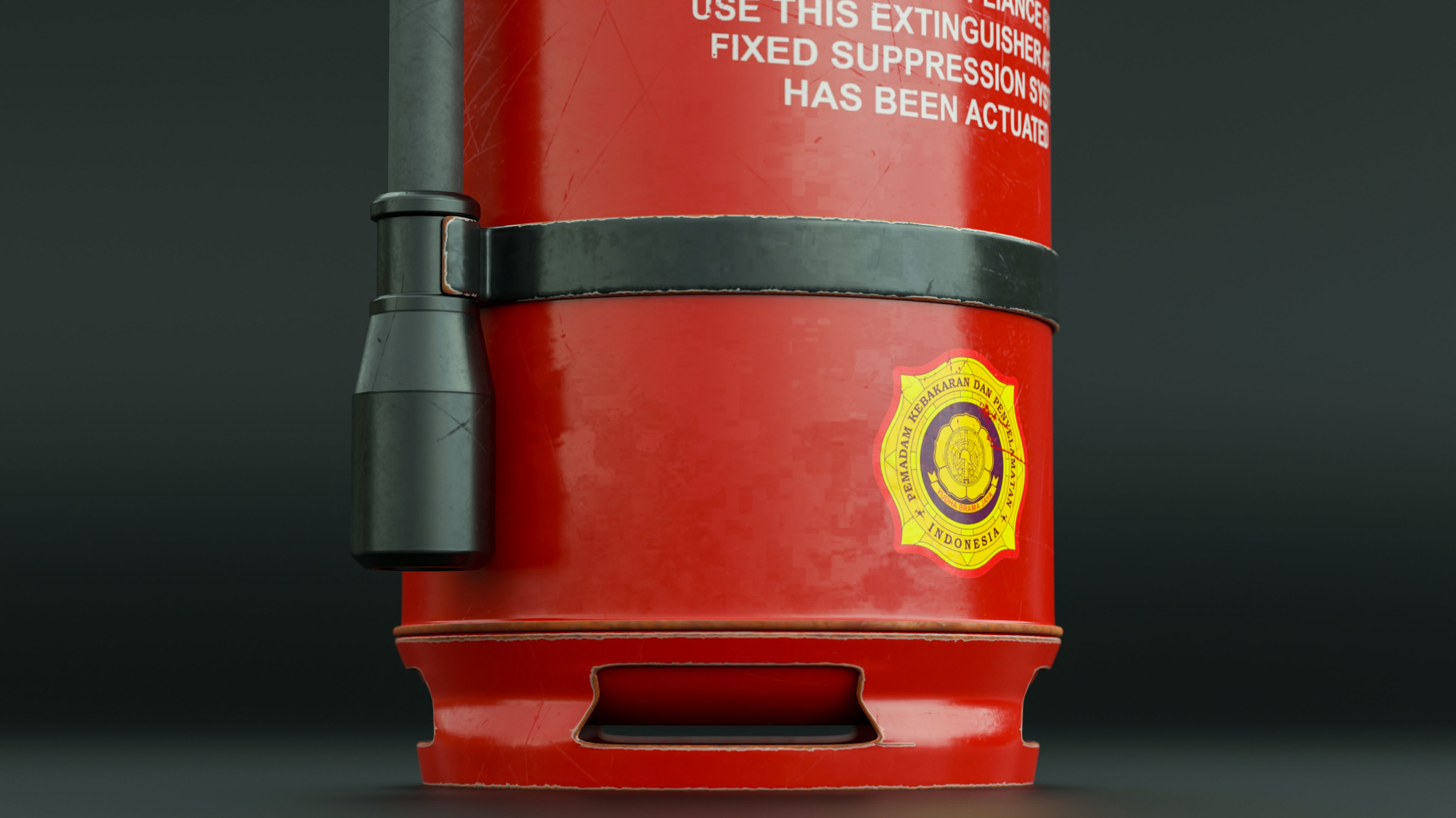 Fire extinguisher portable handheld Low-poly 3D model_7