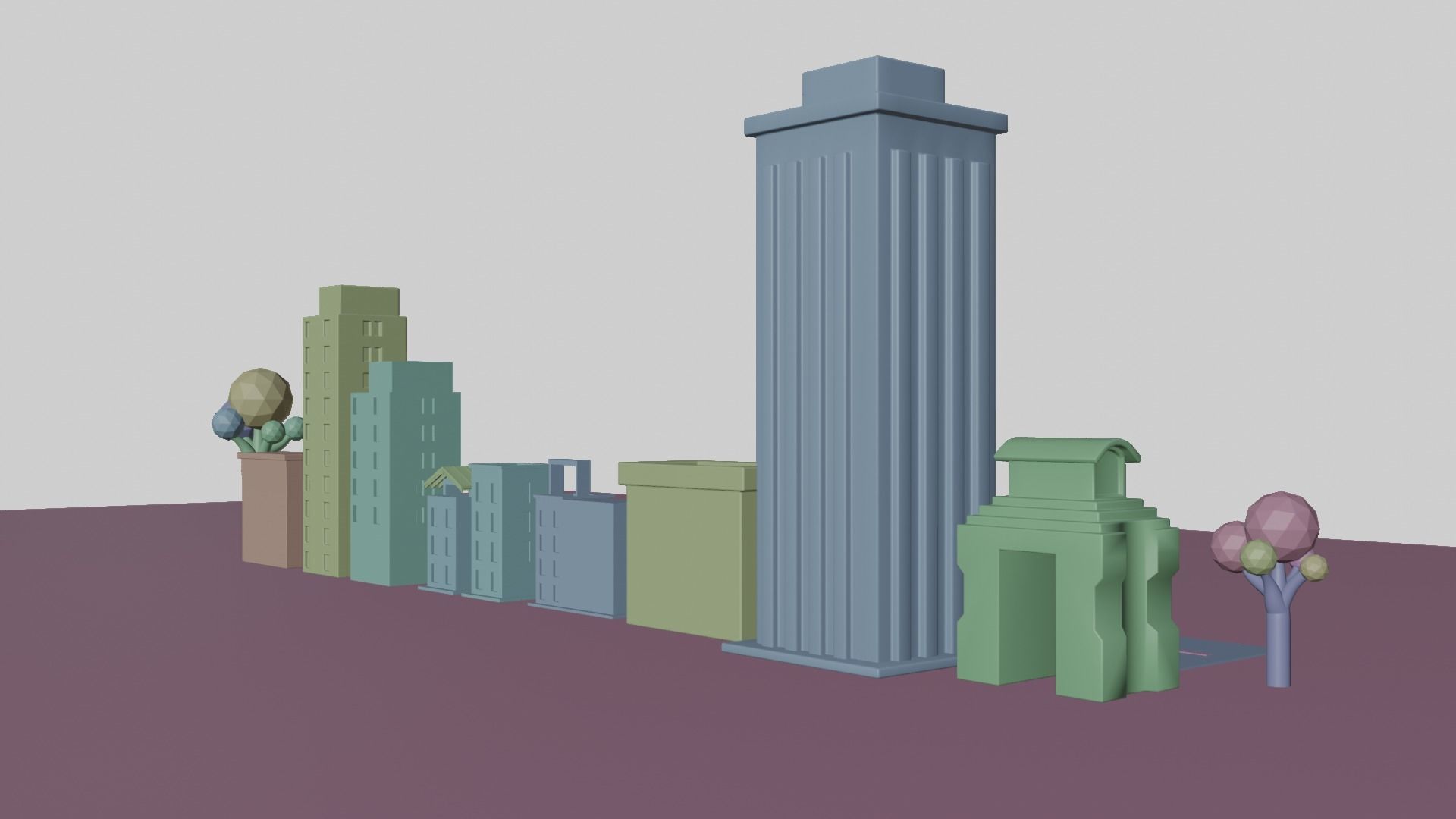 Urban - Low Poly 3d city building model Low-poly 3D model_13