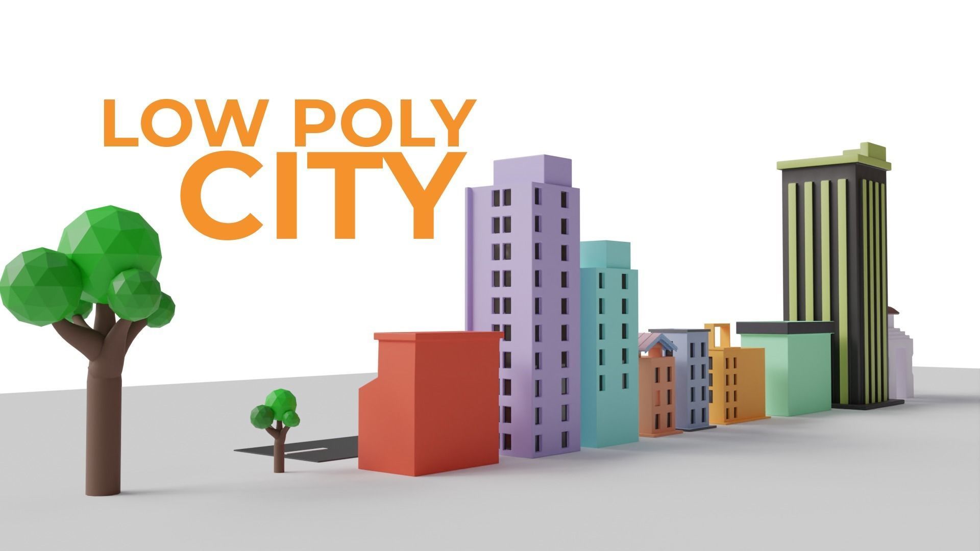 Urban - Low Poly 3d city building model Low-poly 3D model_7