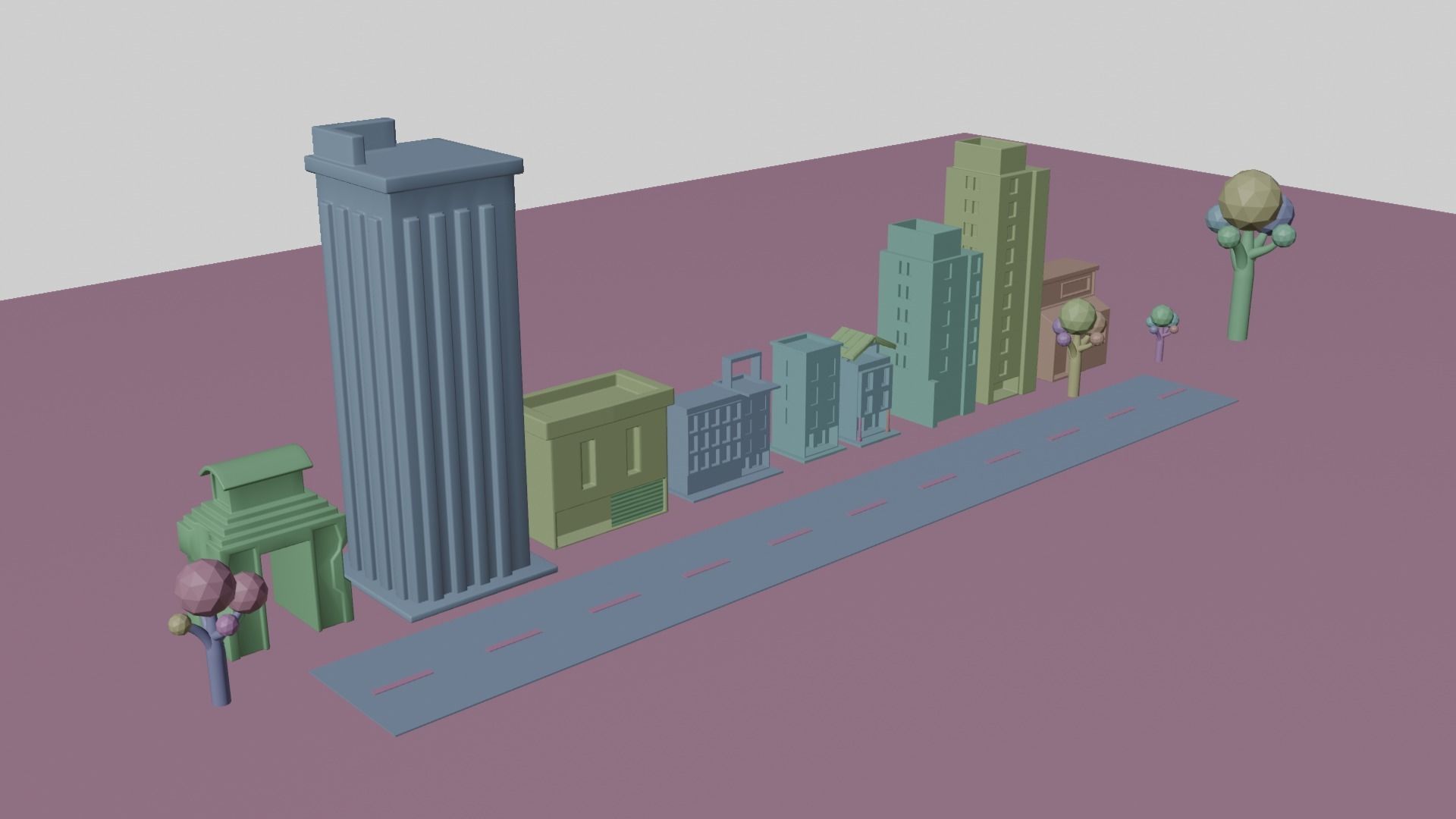 Urban - Low Poly 3d city building model Low-poly 3D model_10