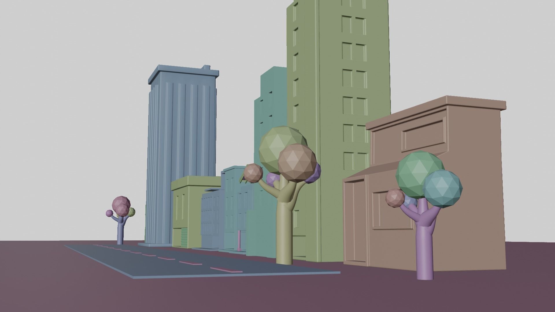 Urban - Low Poly 3d city building model Low-poly 3D model_11