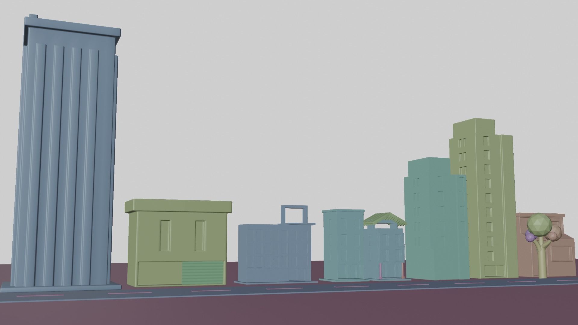 Urban - Low Poly 3d city building model Low-poly 3D model_9