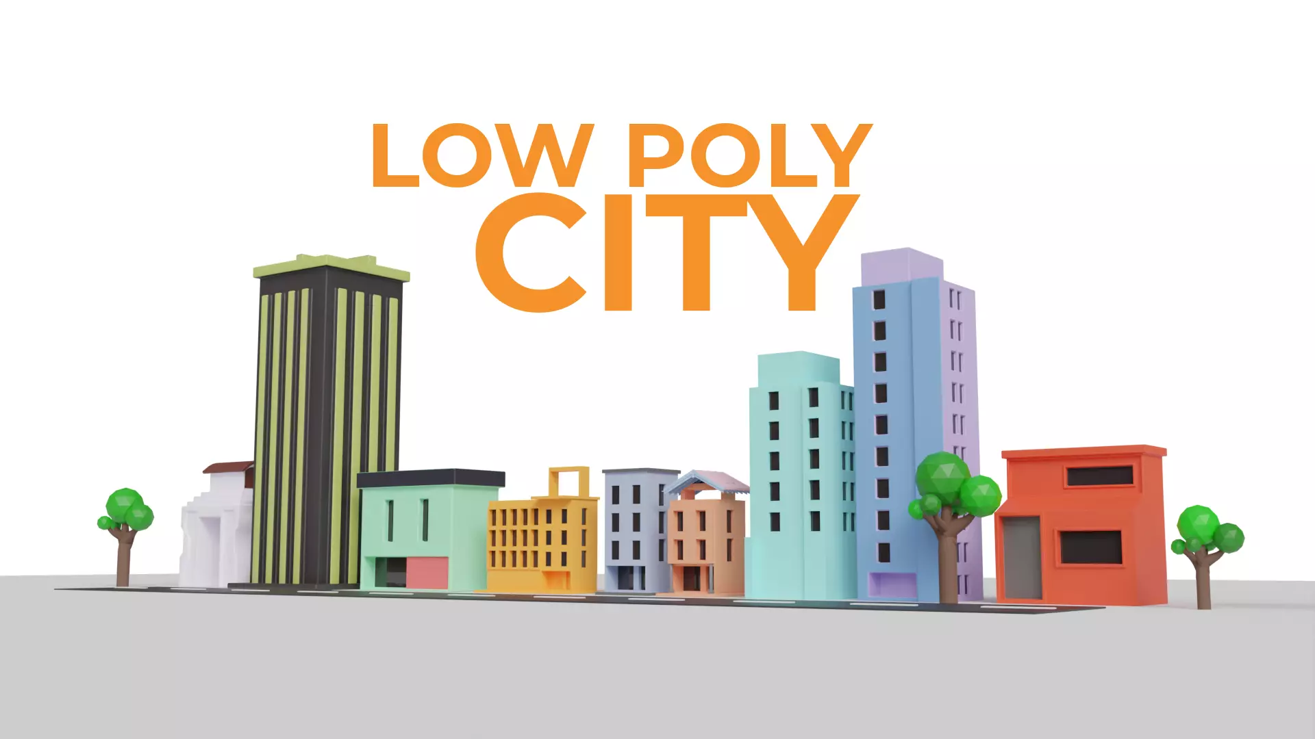 Urban - Low Poly 3d city building model Low-poly 3D model_0