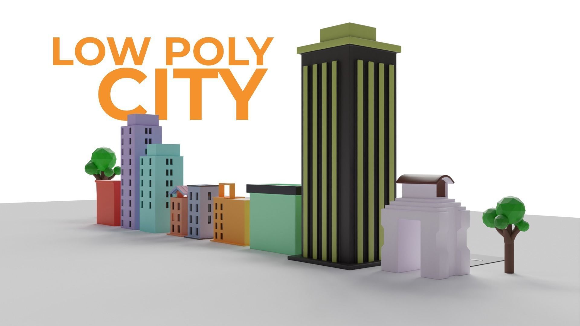 Urban - Low Poly 3d city building model Low-poly 3D model_6
