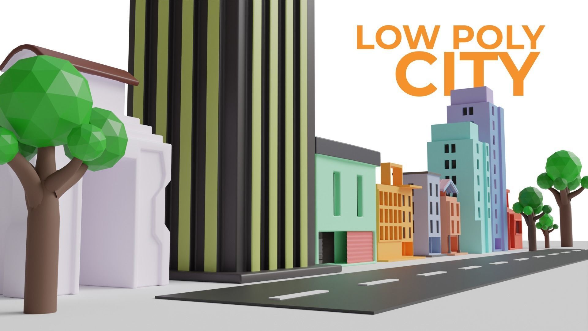 Urban - Low Poly 3d city building model Low-poly 3D model_5