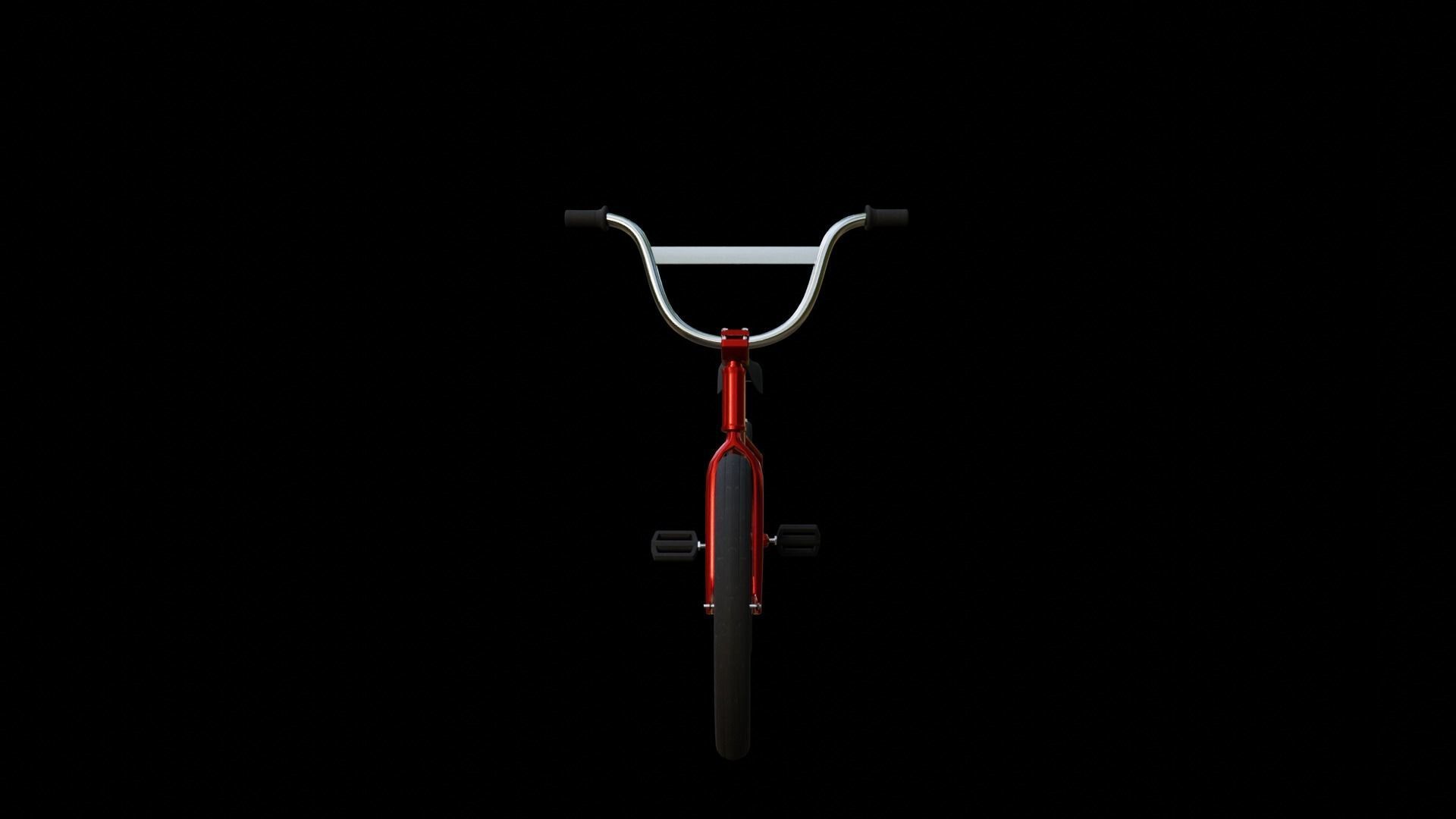 Red BMX Low-poly 3D model_1