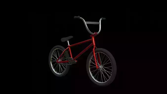 Red BMX Low-poly 3D model