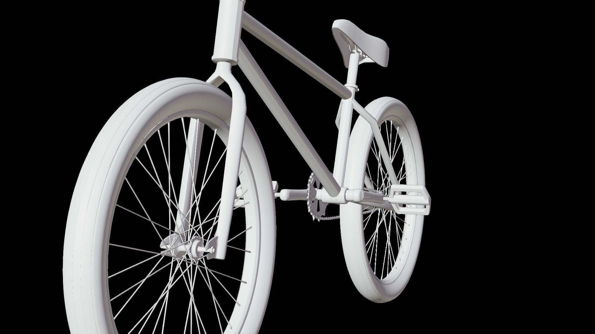 Red BMX Low-poly 3D model_12