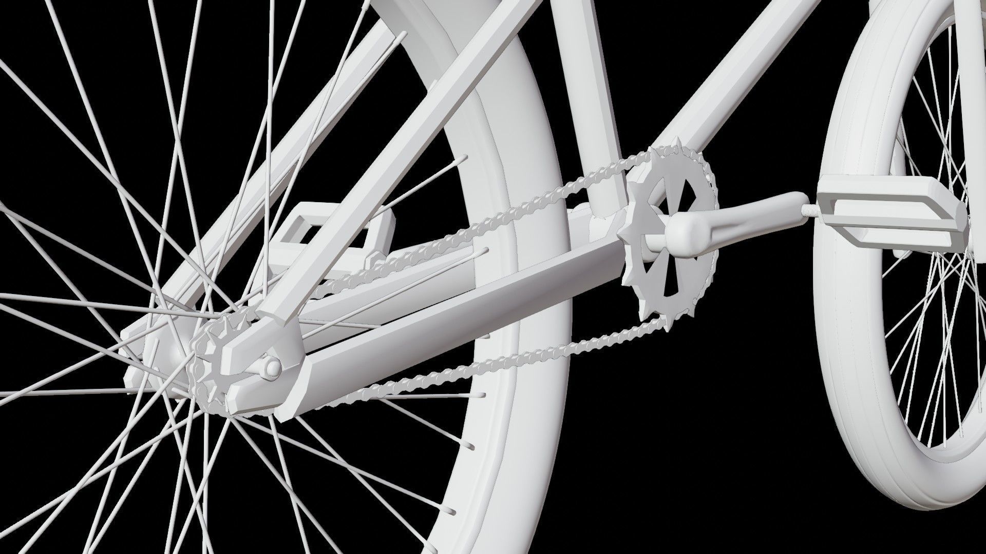 Red BMX Low-poly 3D model_14