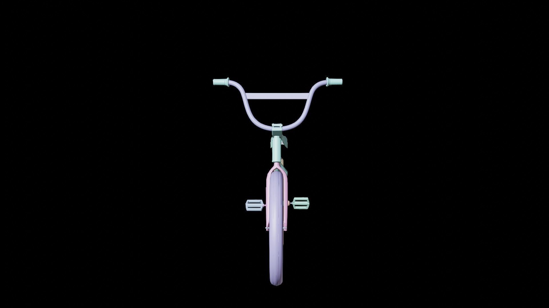 Red BMX Low-poly 3D model_6