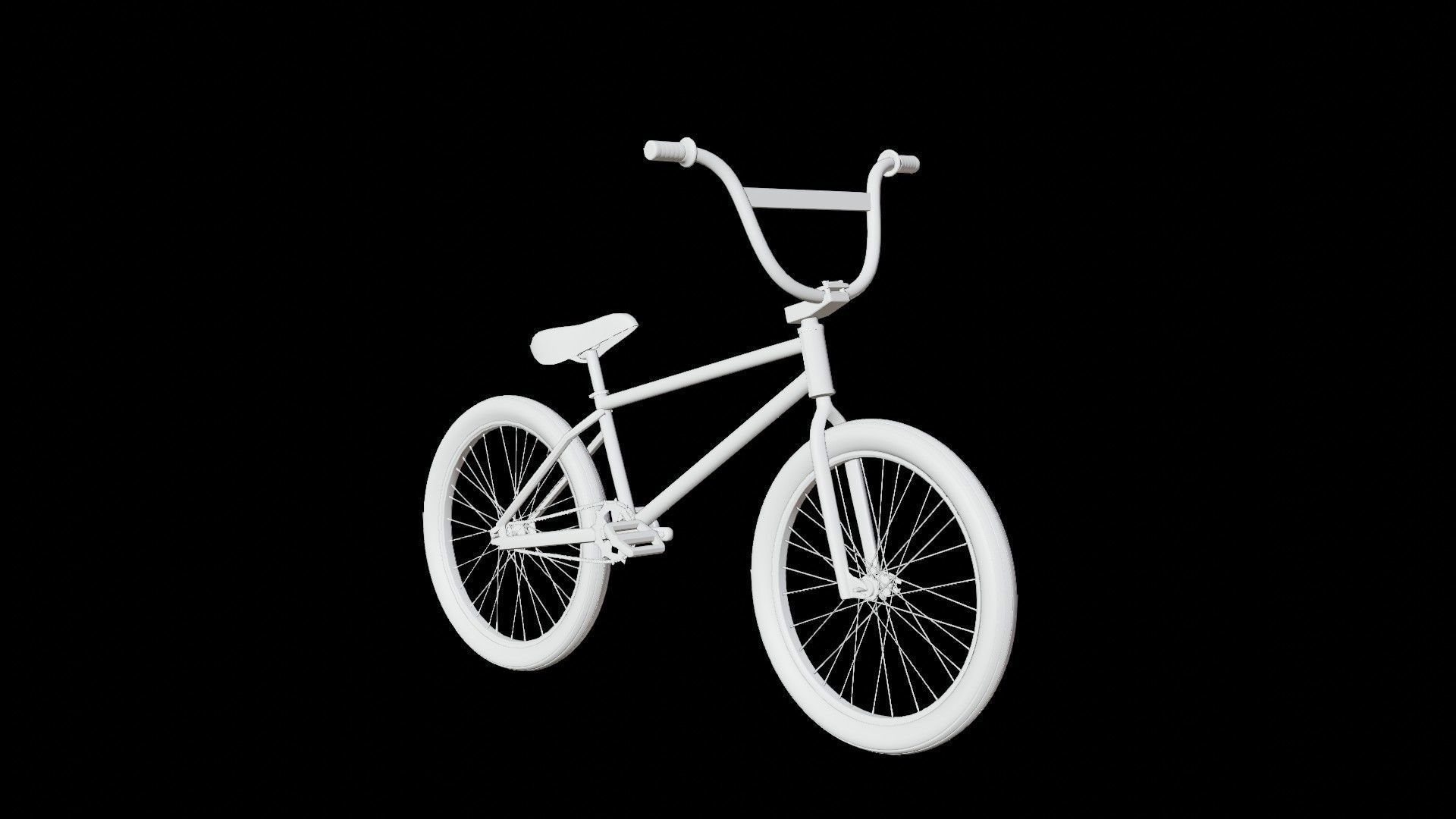Red BMX Low-poly 3D model_10