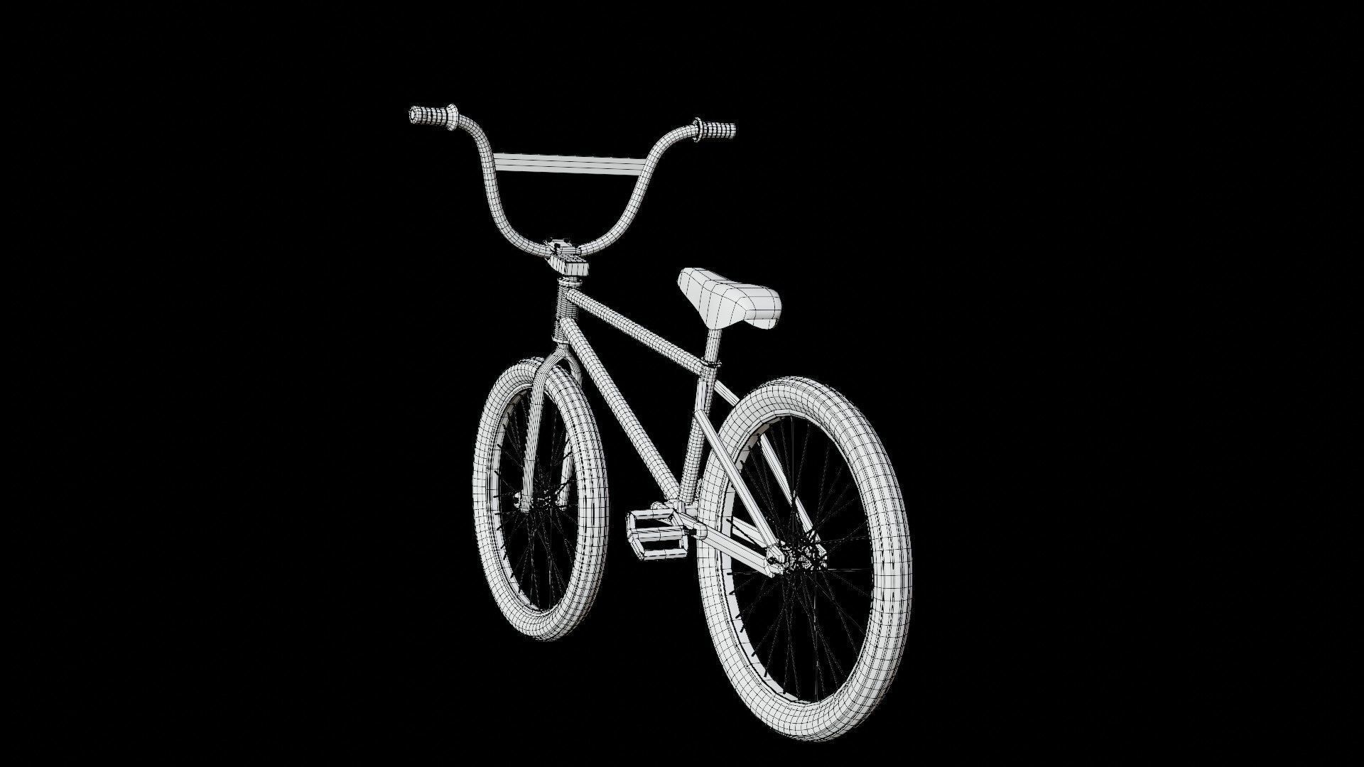 Red BMX Low-poly 3D model_18