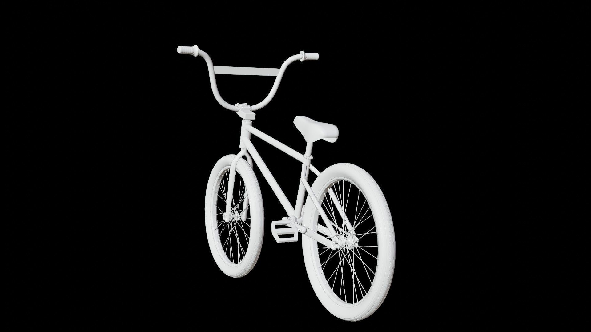 Red BMX Low-poly 3D model_13