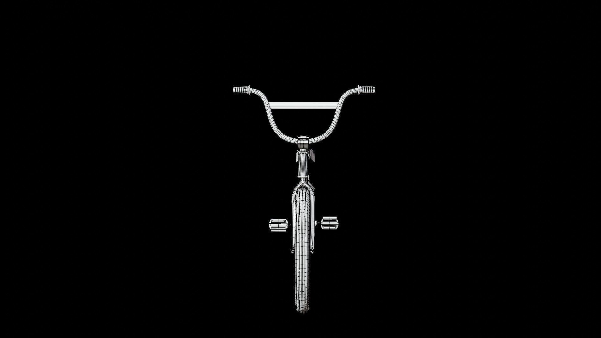 Red BMX Low-poly 3D model_16