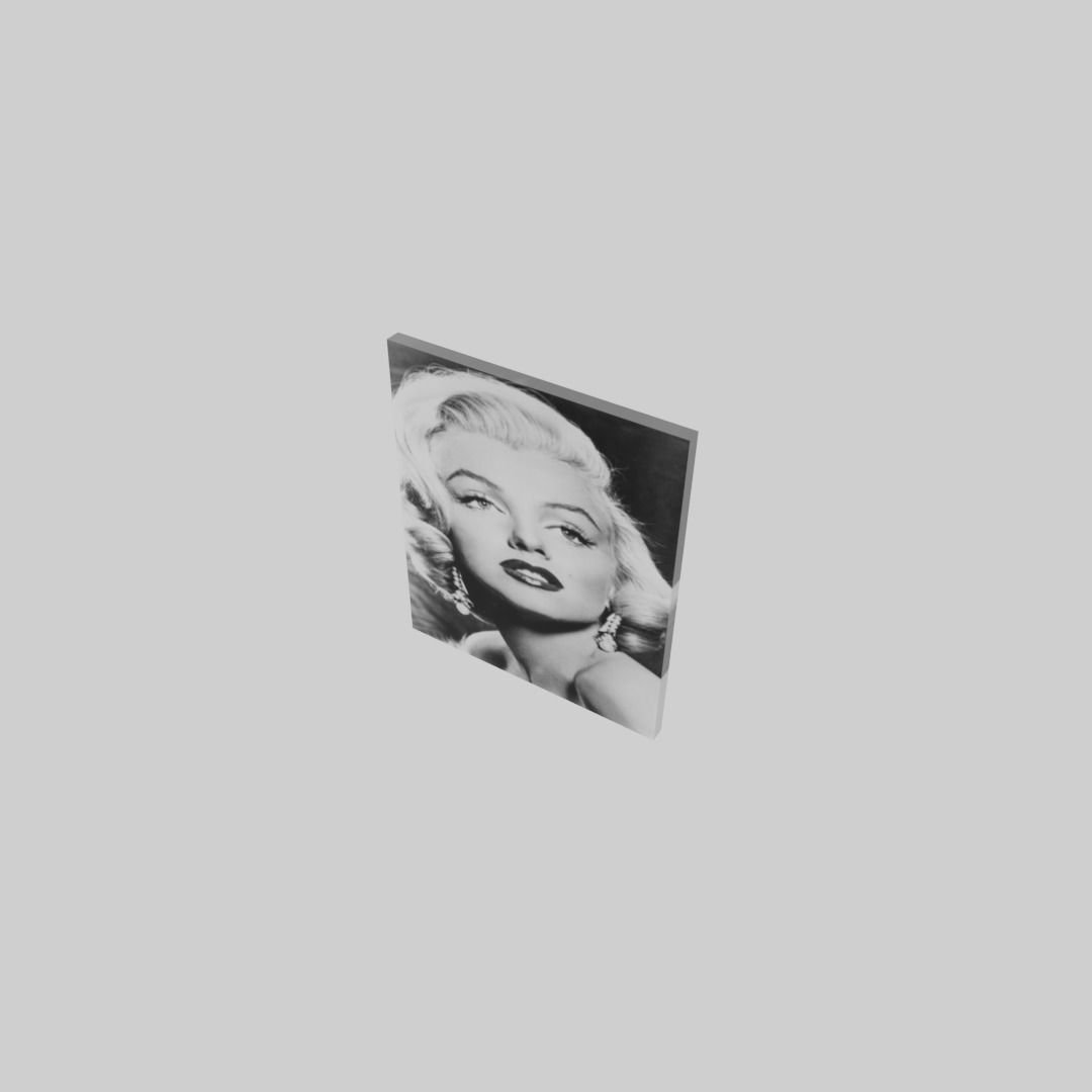 Marilyn Monroe portrait  Low-poly 3D model_1