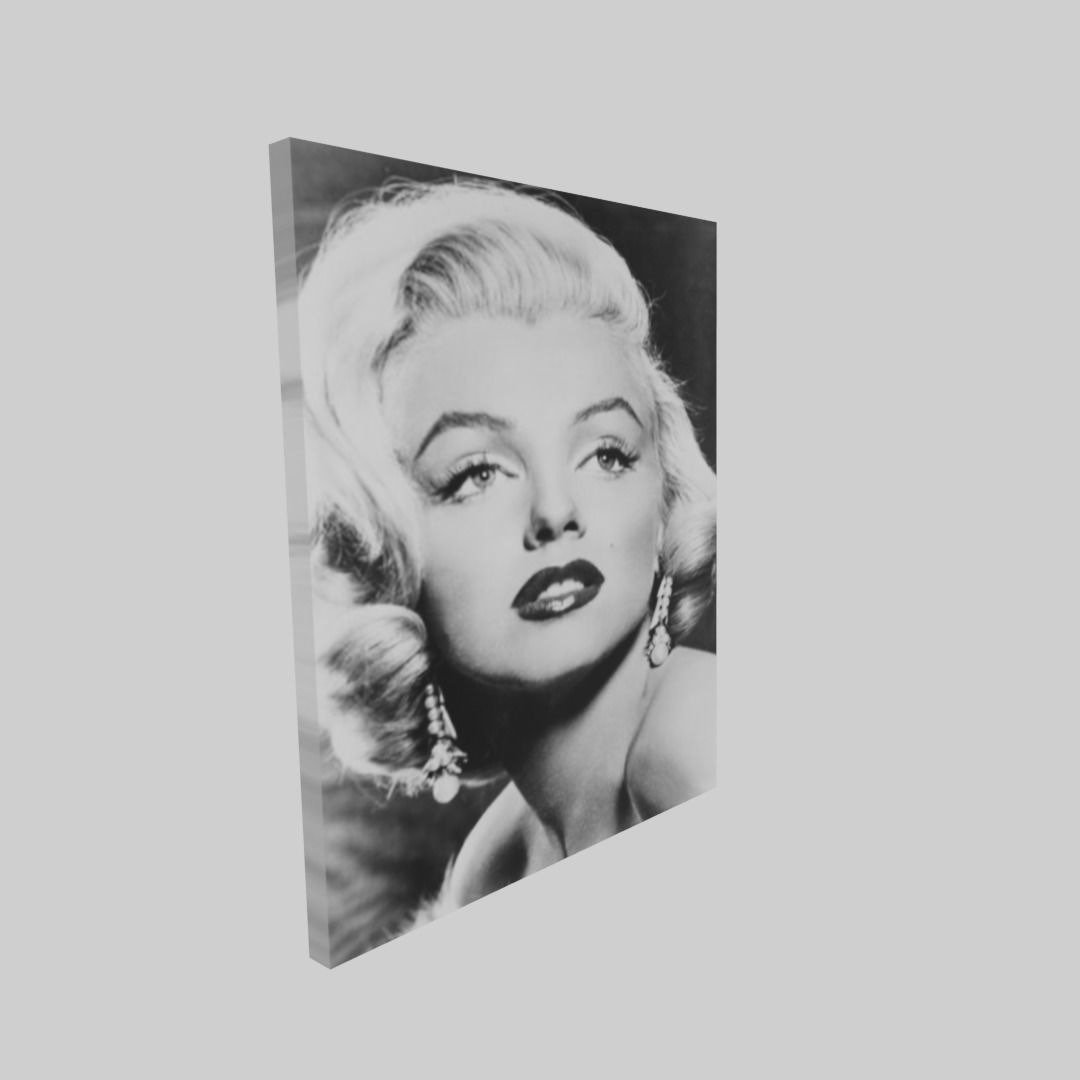 Marilyn Monroe portrait  Low-poly 3D model_8