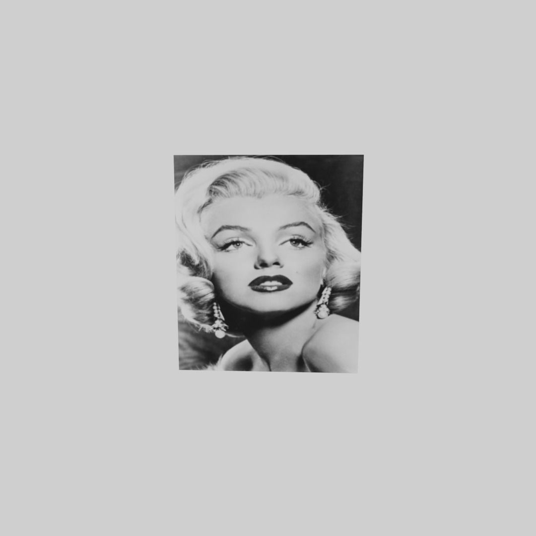 Marilyn Monroe portrait  Low-poly 3D model_2