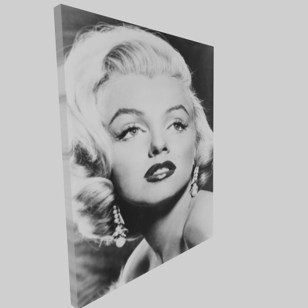 Marilyn Monroe portrait  Low-poly 3D model_9