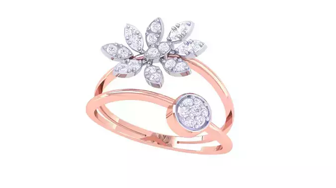 Leaf Flower Ring 3dm STL OBJ FBX Renders Details