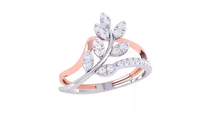 Leaf Flower Ring 3dm STL OBJ FBX Renders Details