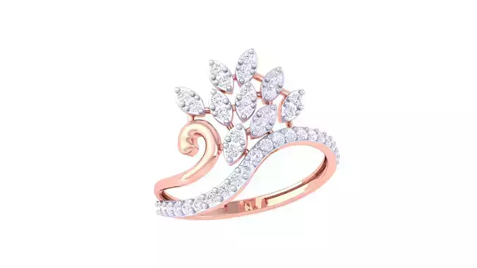 Leaf Flower Ring 3dm STL OBJ FBX Renders Details