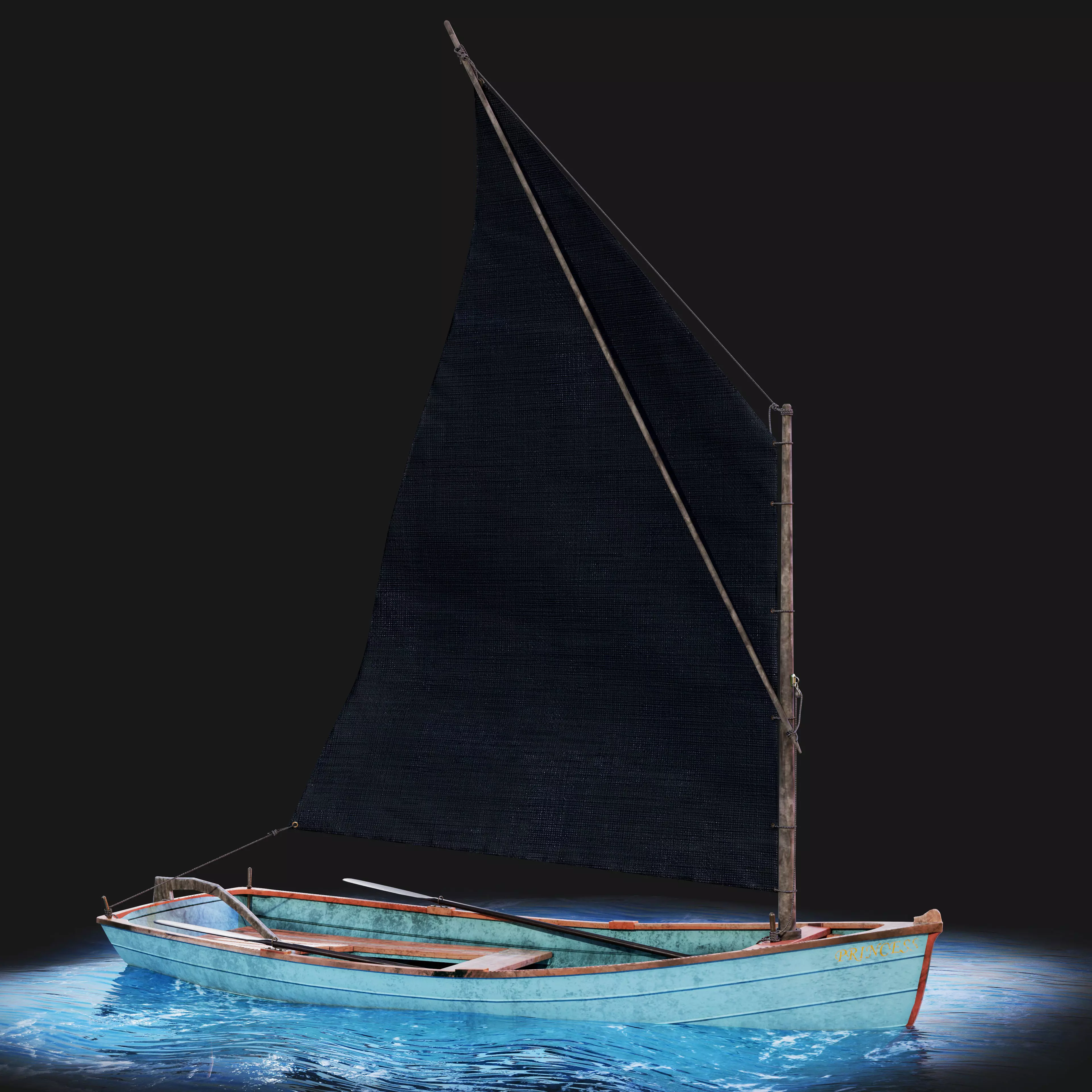Sailing boat Penobscot 14 3D model Low-poly 3D model