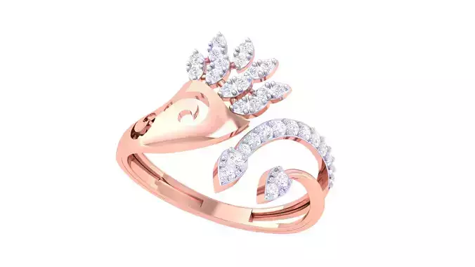 Leaf Flower Ring 3dm STL OBJ FBX Renders Details