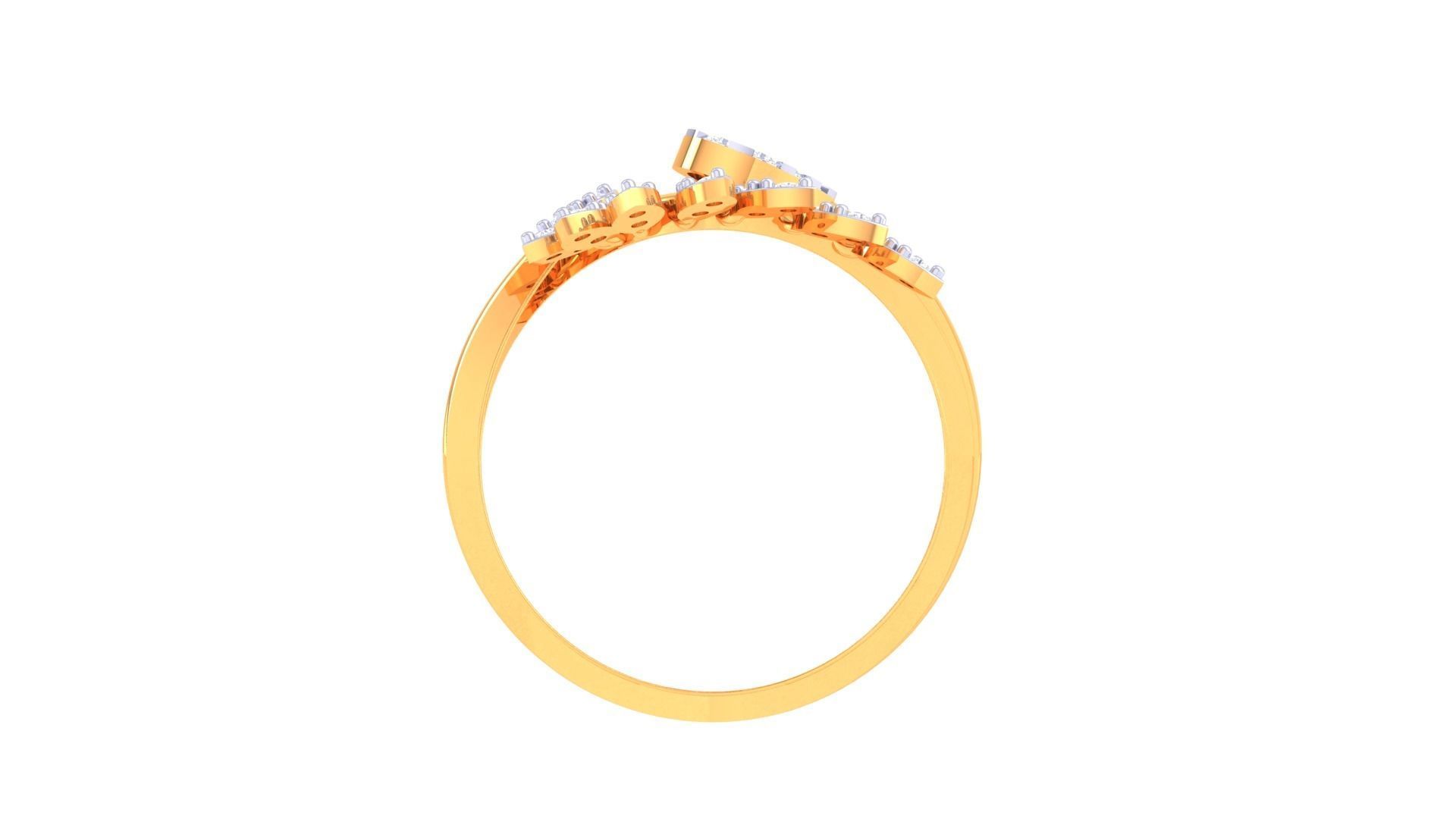 Leaf Flower Ring 3dm STL OBJ FBX Renders Details 3D print model_4