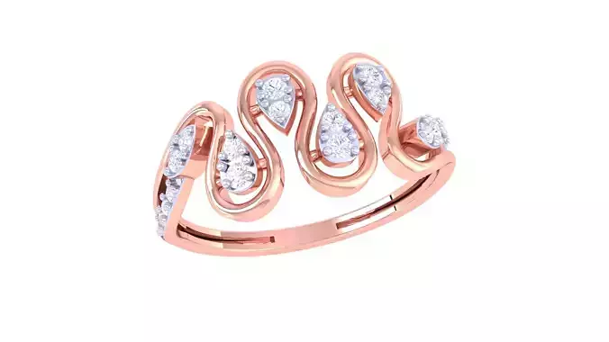 Leaf Flower Ring 3dm STL OBJ FBX Renders Details