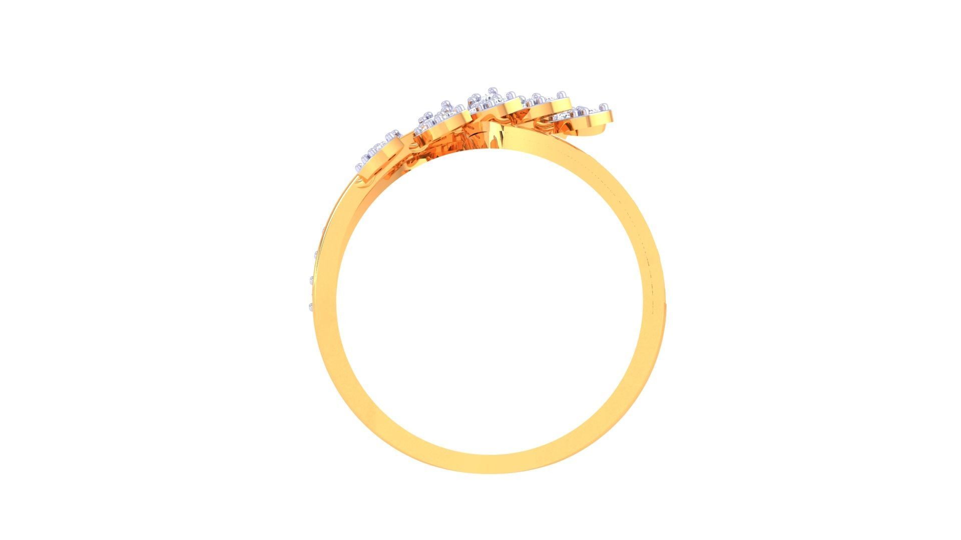 Leaf Flower Ring 3dm STL OBJ FBX Renders Details 3D print model_4