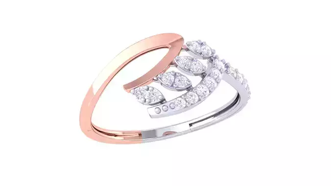 Leaf Flower Ring 3dm STL OBJ FBX Renders Details