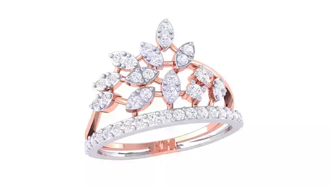 Leaf Flower Ring 3dm STL OBJ FBX Renders Details