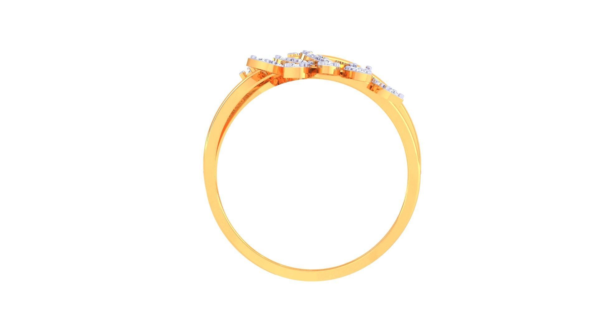 Leaf Flower Ring 3dm STL OBJ FBX Renders Details 3D print model_4