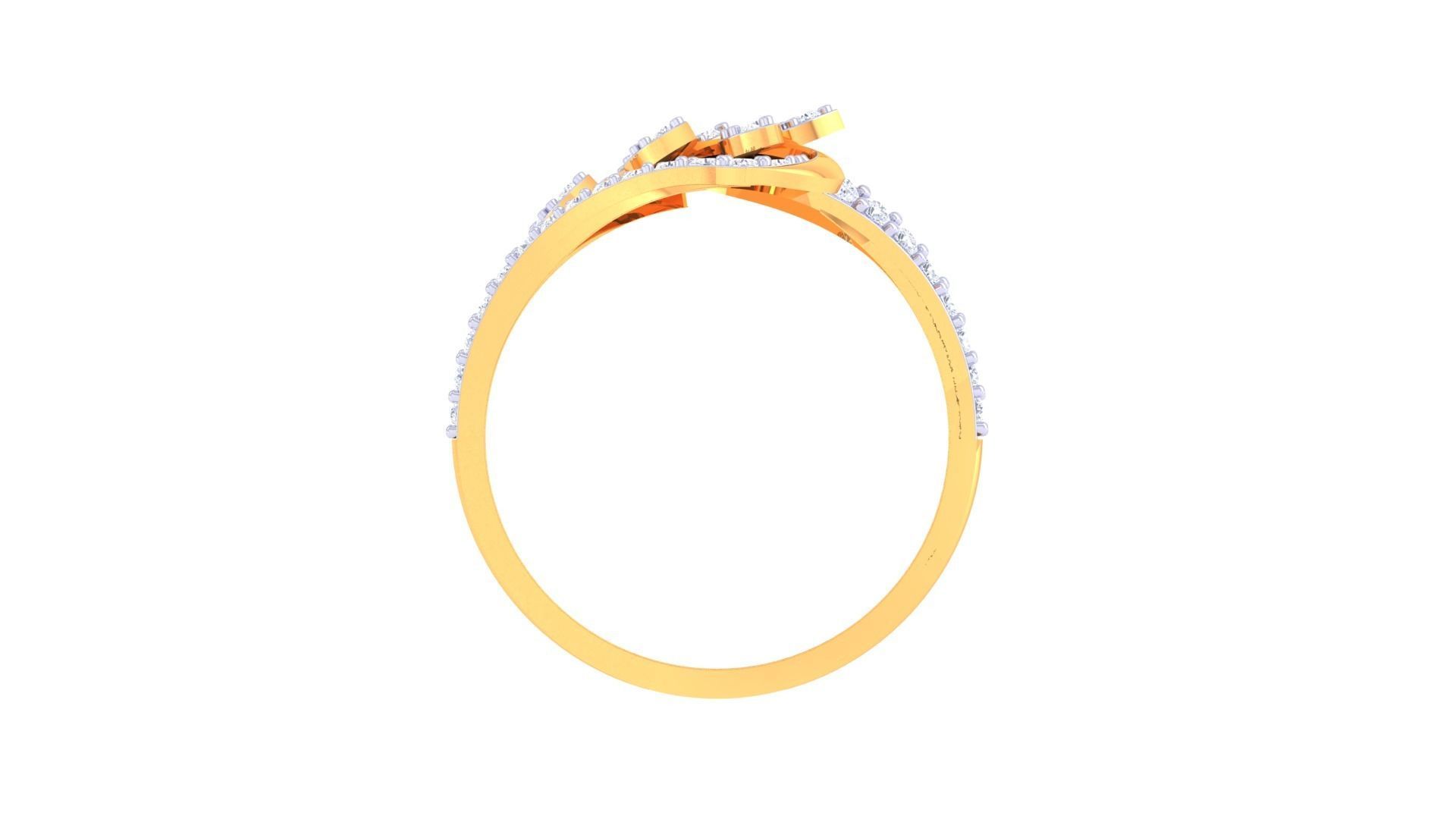 Leaf Flower Ring 3dm STL OBJ FBX Renders Details 3D print model_4