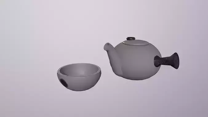 Tea set teapot and cup