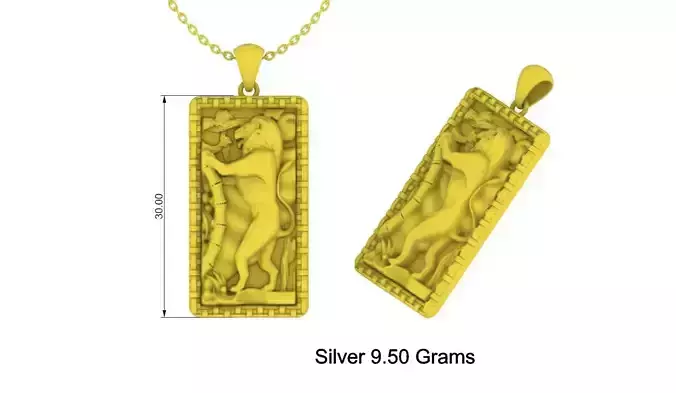 Lion Long Pendant Design For Mens necklace