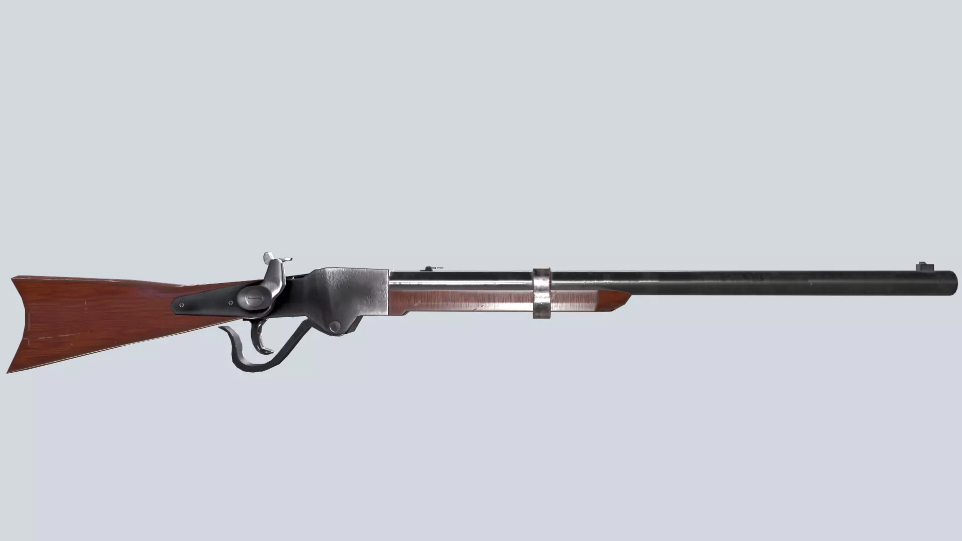 Spencer repeating rifle Low-poly 3D model_0