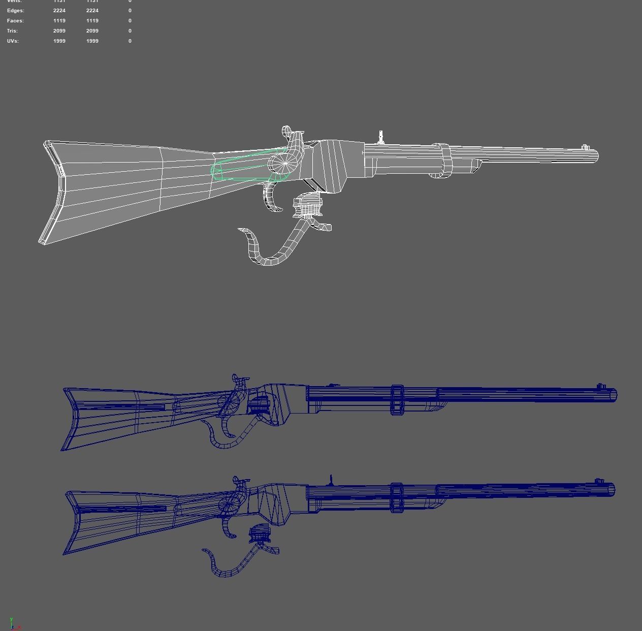 Spencer repeating rifle Low-poly 3D model_3