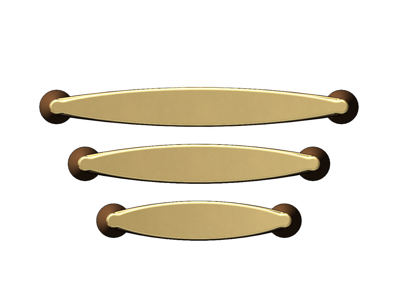 Cabinet drawer handle and pull N011 miniset 3D print model_3