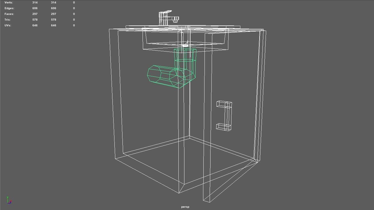 Sink with cabinet Low-poly 3D model_2
