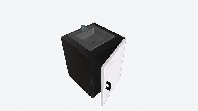 Sink with cabinet Low-poly 3D model